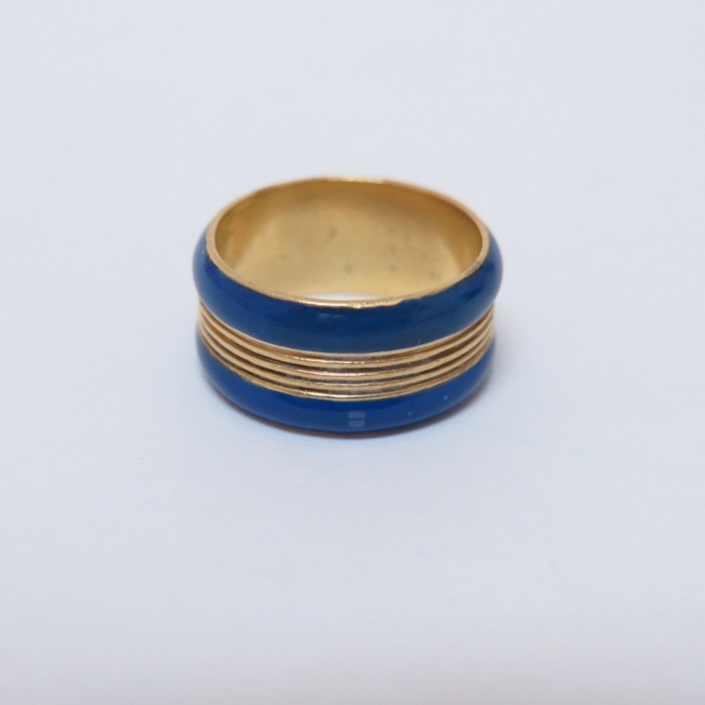Cartier Antique Ring18K Blue Enamel - Picture 1 of 3